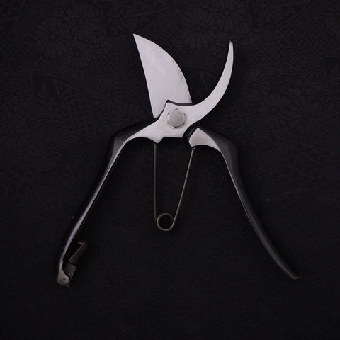 Black Musashi Pruning Shears / Garden Scissors Left-hand Forged Handmade 200mm-[Musashi]-[Japanese-Kitchen-Knives]