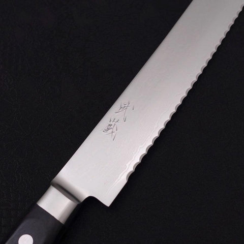 Bread knife VG-5 Damascus Western Handle 230mm-VG-5-Damascus-Western Handle-[Musashi]-[Japanese-Kitchen-Knives]