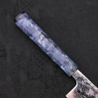 Bunka AUS-10 Nashiji Damascus Mirror Ocean Blue Handle 170mm-AUS-10-Damascus-Ocean Handle-[Musashi]-[Japanese-Kitchen-Knives]