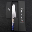 Bunka AUS-10 Nashiji Damascus Mirror Ocean White Blue Handle 170mm-AUS-10-Damascus-Ocean Handle-[Musashi]-[Japanese-Kitchen-Knives]