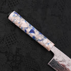 Bunka AUS-10 Nashiji Damascus Mirror White Mix Handle 170mm-AUS-10-Damascus-Ocean Handle-[Musashi]-[Japanese-Kitchen-Knives]