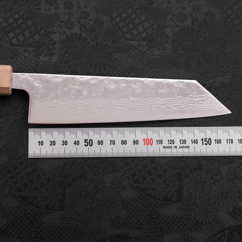 Bunka AUS-10 Nashiji Damascus Mirror White Urushi Handle 170mm-AUS-10-Damascus-Japanese Handle-[Musashi]-[Japanese-Kitchen-Knives]