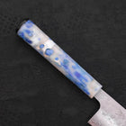 Bunka AUS-10 Nashiji Damascus Ocean Blue-White Mix Handle 170mm-AUS-10-Damascus-Ocean Handle-[Musashi]-[Japanese-Kitchen-Knives]