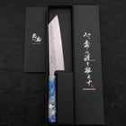 Bunka AUS-10 Nashiji Damascus Ocean Blue-White Mix Handle 170mm-AUS-10-Damascus-Ocean Handle-[Musashi]-[Japanese-Kitchen-Knives]