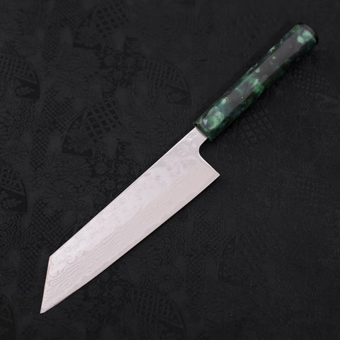 Bunka AUS-10 Nashiji Damascus Ocean Green Handle 170mm-AUS-10-Damascus-Ocean Handle-[Musashi]-[Japanese-Kitchen-Knives]