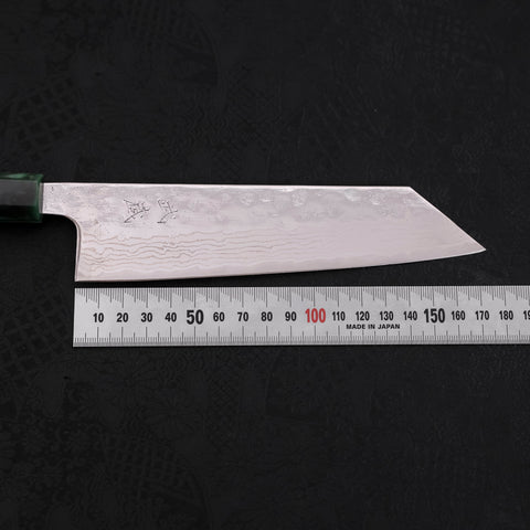 Bunka AUS-10 Nashiji Damascus Ocean Green Handle 170mm-AUS-10-Damascus-Ocean Handle-[Musashi]-[Japanese-Kitchen-Knives]