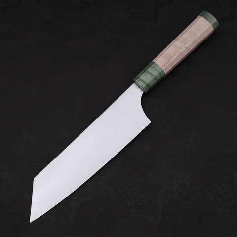 Bunka AUS-10 Polished Maple Green Handle 180mm-Silver steel #3-Polished-Japanese Handle-[Musashi]-[Japanese-Kitchen-Knives]