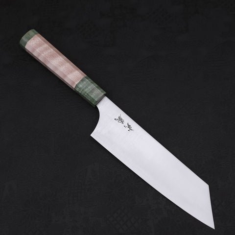 Bunka AUS-10 Polished Maple Green Handle 180mm-Silver steel #3-Polished-Japanese Handle-[Musashi]-[Japanese-Kitchen-Knives]