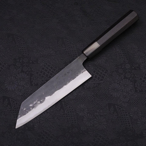 Bunka Blue Super Kurouchi Buffalo Ebony Handle 165mm-Blue Super-Kurouchi-Japanese Handle-[Musashi]-[Japanese-Kitchen-Knives]