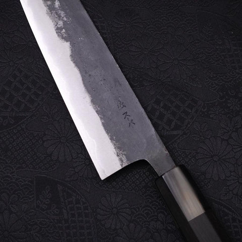 Bunka Blue Super Kurouchi Buffalo Ebony Handle 165mm-Blue Super-Kurouchi-Japanese Handle-[Musashi]-[Japanese-Kitchen-Knives]