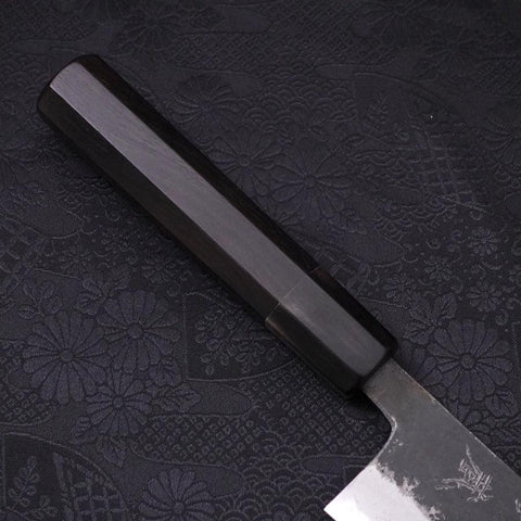 Bunka Blue Super Kurouchi Buffalo Ebony Handle 165mm-Blue Super-Kurouchi-Japanese Handle-[Musashi]-[Japanese-Kitchen-Knives]