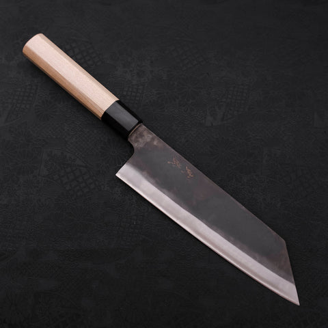 Bunka Blue steel #1 Kurouchi Buffalo Magnolia Handle 190mm-Blue steel #1-Kurouchi-Japanese Handle-[Musashi]-[Japanese-Kitchen-Knives]