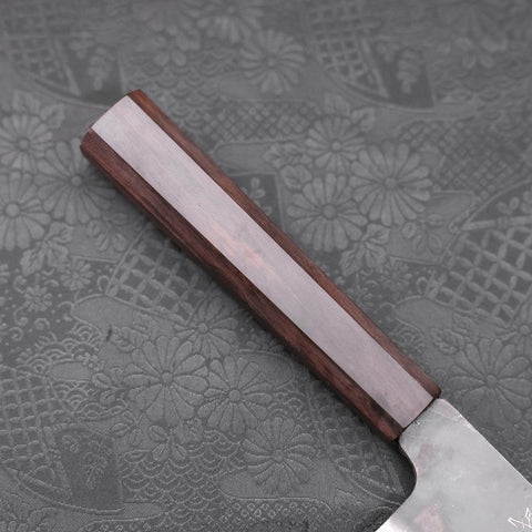 Bunka Blue steel #1 Kurouchi Stainless Clad Ebony Handle 190mm-Blue steel #1-Kurouchi-Japanese Handle-[Musashi]-[Japanese-Kitchen-Knives]