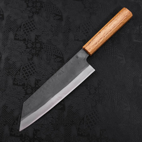 Bunka Blue steel #1 Kurouchi Stainless Clad Oak Handle 190mm-Blue steel #1-Kurouchi-Japanese Handle-[Musashi]-[Japanese-Kitchen-Knives]