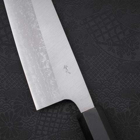 Bunka Blue steel #2 Damascus Buffalo Ebony Handle 165mm-Blue steel #2-Damascus-Japanese Handle-[Musashi]-[Japanese-Kitchen-Knives]