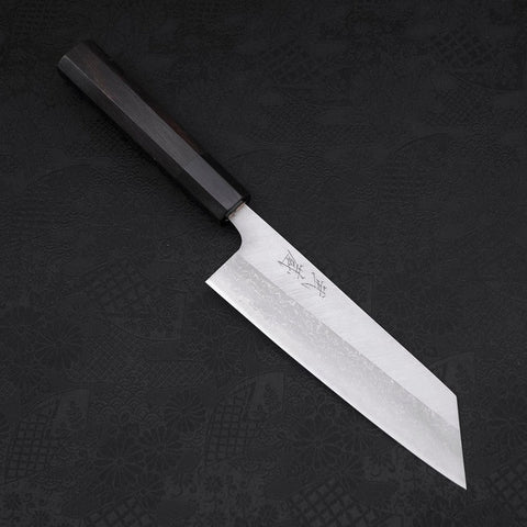 Bunka Blue steel #2 Damascus Buffalo Ebony Handle 165mm-Blue steel #2-Damascus-Japanese Handle-[Musashi]-[Japanese-Kitchen-Knives]