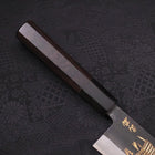 Bunka Blue steel #2 Kurouchi Chokin Samurai Full Moon Buffalo Ebony Handle 175mm-Blue steel #2-Kurouchi-Japanese Handle-[Musashi]-[Japanese-Kitchen-Knives]