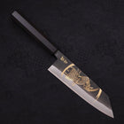 Bunka Blue steel #2 Kurouchi Chokin Samurai New Moon Buffalo Ebony Handle 175mm-Blue steel #2-Kurouchi-Japanese Handle-[Musashi]-[Japanese-Kitchen-Knives]