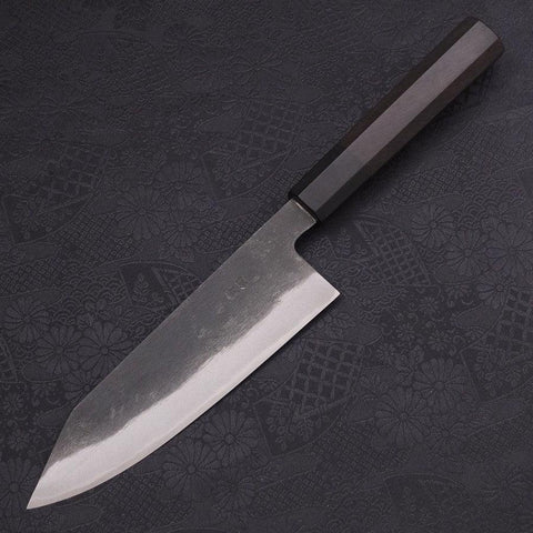 Bunka Blue steel #2 Kurouchi Chokin Tiger-Bamboo Buffalo Ebony Handle 175mm-Blue steel #2-Kurouchi-Japanese Handle-[Musashi]-[Japanese-Kitchen-Knives]