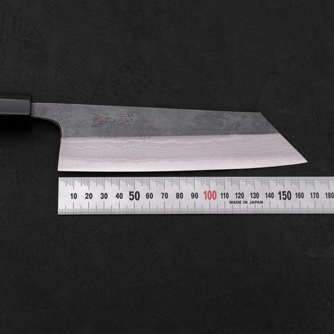 Bunka Blue steel #2 Kurouchi Damascus Buffalo Ebony Handle 165mm-Blue steel #2-Damascus-Japanese Handle-[Musashi]-[Japanese-Kitchen-Knives]