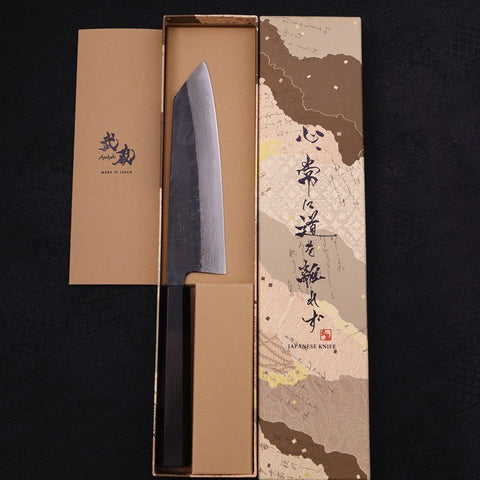 Bunka Blue steel #2 Kurouchi Damascus Buffalo Ebony Handle 165mm-Blue steel #2-Damascus-Japanese Handle-[Musashi]-[Japanese-Kitchen-Knives]