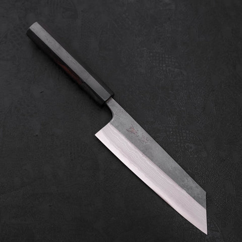 Bunka Blue steel #2 Kurouchi Damascus Buffalo Ebony Handle 165mm-Blue steel #2-Damascus-Japanese Handle-[Musashi]-[Japanese-Kitchen-Knives]