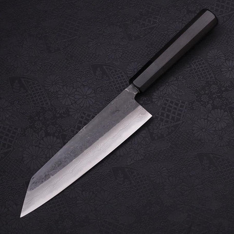 Bunka Blue steel #2 Kurouchi Damascus Buffalo Ebony Handle 180mm-Blue steel #2-Damascus-Japanese Handle-[Musashi]-[Japanese-Kitchen-Knives]