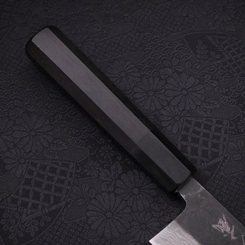 Bunka Blue steel #2 Kurouchi Damascus Buffalo Ebony Handle 180mm-Blue steel #2-Damascus-Japanese Handle-[Musashi]-[Japanese-Kitchen-Knives]