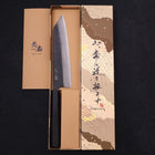 Bunka Blue steel #2 Kurouchi Damascus Buffalo Ebony Handle 180mm-Blue steel #2-Damascus-Japanese Handle-[Musashi]-[Japanese-Kitchen-Knives]