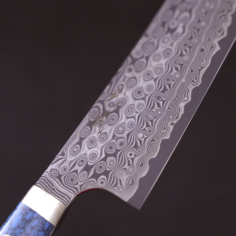 Bunka SG-2 Damascus Turquoise Blue Handle 170mm-SG-2-Damascus-Western Handle-[Musashi]-[Japanese-Kitchen-Knives]