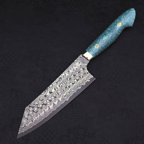 Bunka SG-2 Damascus Turquoise Green Handle 170mm-SG-2-Damascus-Western Handle-[Musashi]-[Japanese-Kitchen-Knives]