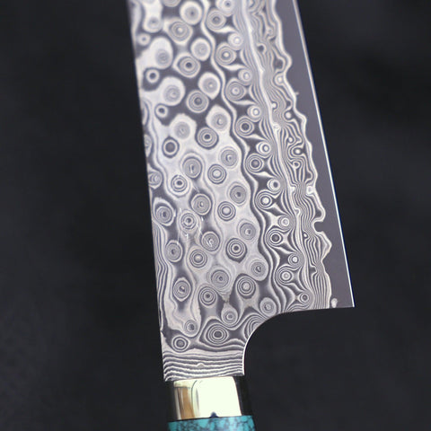 Bunka SG-2 Damascus Turquoise Green Handle 170mm-SG-2-Damascus-Western Handle-[Musashi]-[Japanese-Kitchen-Knives]