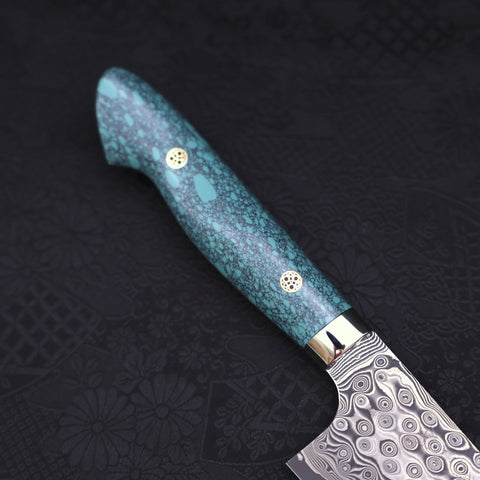 Bunka SG-2 Damascus Turquoise Green Handle 170mm-SG-2-Damascus-Western Handle-[Musashi]-[Japanese-Kitchen-Knives]