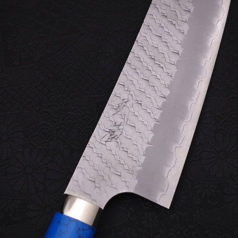 Bunka SG-2 Tsuchime Turquoise Blue Handle 170mm-SG-2-Tsuchime-Western Handle-[Musashi]-[Japanese-Kitchen-Knives]