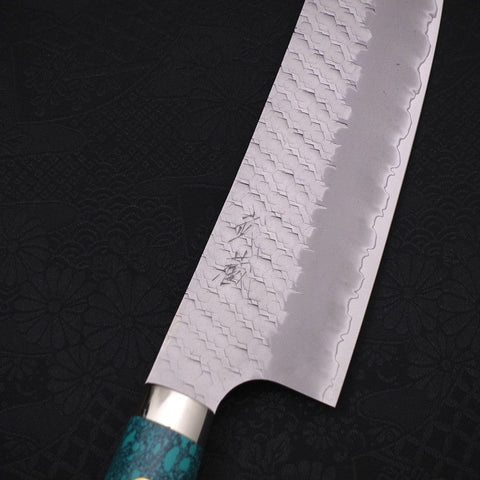 Bunka SG-2 Tsuchime Turquoise Green Handle 170mm-SG-2-Tsuchime-Western Handle-[Musashi]-[Japanese-Kitchen-Knives]