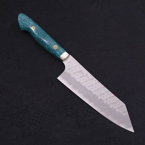 Bunka SG-2 Tsuchime Turquoise Green Handle 170mm-SG-2-Tsuchime-Western Handle-[Musashi]-[Japanese-Kitchen-Knives]