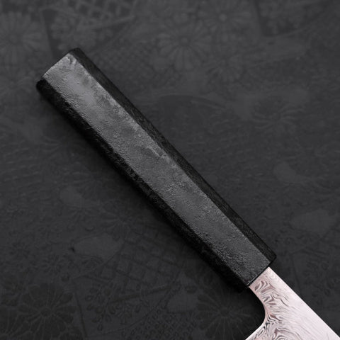 Bunka SLD Wave Nickel Damascus Black Ishime Handle 170mm-SLD-Damascus-Japanese Handle-[Musashi]-[Japanese-Kitchen-Knives]