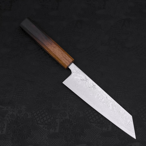 Bunka SLD Wave Nickel Damascus Yaki Urushi Handle 170mm-SLD-Damascus-Japanese Handle-[Musashi]-[Japanese-Kitchen-Knives]