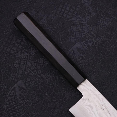 Bunka Silver Steel #3 Nickel Damascus Buffalo Ebony Handle 170mm-Silver steel #3-Damascus-Japanese Handle-[Musashi]-[Japanese-Kitchen-Knives]