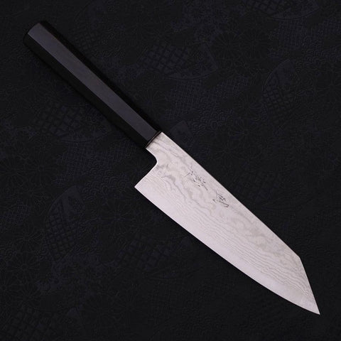 Bunka Silver Steel #3 Nickel Damascus Buffalo Ebony Handle 170mm-Silver steel #3-Damascus-Japanese Handle-[Musashi]-[Japanese-Kitchen-Knives]