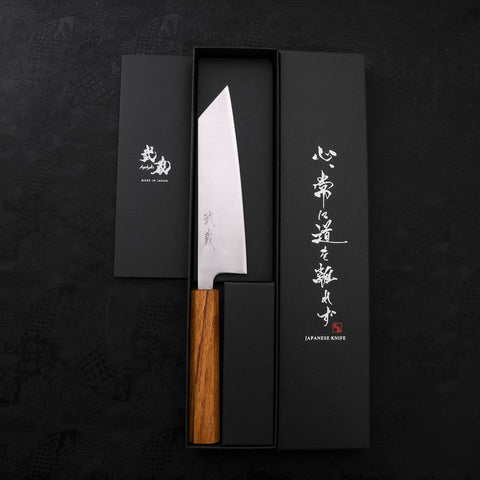 Bunka Silver Steel #3 Polished Oak Handle 170mm-Silver steel #3-Polished-Japanese Handle-[Musashi]-[Japanese-Kitchen-Knives]