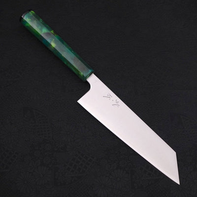 Bunka Silver Steel #3 Polished Ocean Green Handle 170mm-Silver Steel #3-Polished-Japanese Handle-[Musashi]-[Japanese-Kitchen-Knives]