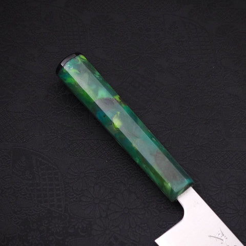 Bunka Silver Steel #3 Polished Ocean Green Handle 170mm-Silver steel #3-Polished-Ocean Handle-[Musashi]-[Japanese-Kitchen-Knives]