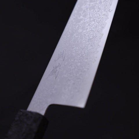 Bunka VG-10 Damascus Black Ishime Handle 180mm-VG-10-Damascus-Japanese Handle-[Musashi]-[Japanese-Kitchen-Knives]