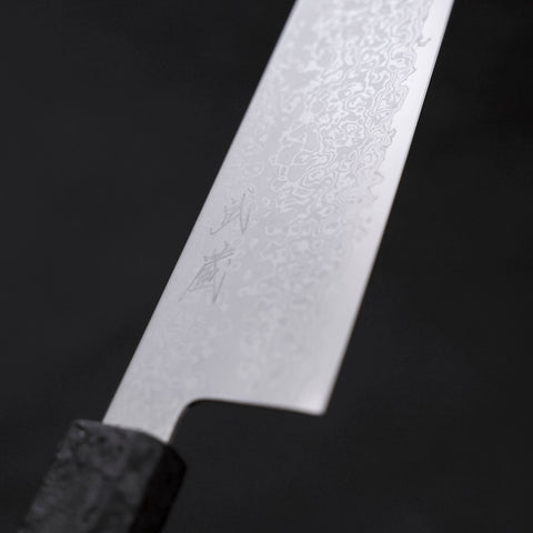 Bunka VG-10 Damascus Black Ishime Handle 180mm-VG-10-Damascus-Japanese Handle-[Musashi]-[Japanese-Kitchen-Knives]