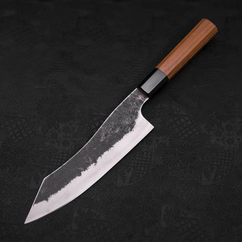 Bunka White Steel #2 Stainless Clad Kurouchi Buffalo Teak Handle 180mm-White steel #2-Kurouchi-Japanese Handle-[Musashi]-[Japanese-Kitchen-Knives]