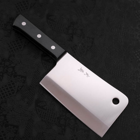 Chopper Molybdenum Polished Black Handle 150mm-Molybdenum-Polished-Western Handle-[Musashi]-[Japanese-Kitchen-Knives]