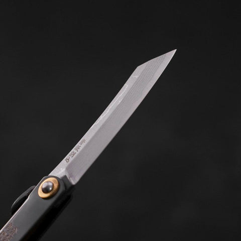 Damascus Black Higonokami Aogami 100mm-[Musashi]-[Japanese-Kitchen-Knives]