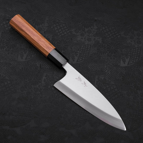 Deba AUS-10 Polished Buffalo Teak Handle 150mm-AUS-10-Polished-Japanese Handle-[Musashi]-[Japanese-Kitchen-Knives]