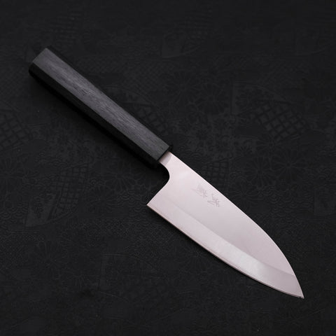 Deba AUS-8 Polished Dark Blue Urushi Handle 120mm-AUS-8-Polished-Japanese Handle-[Musashi]-[Japanese-Kitchen-Knives]